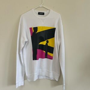 DSquared2 White Graphic Sweater